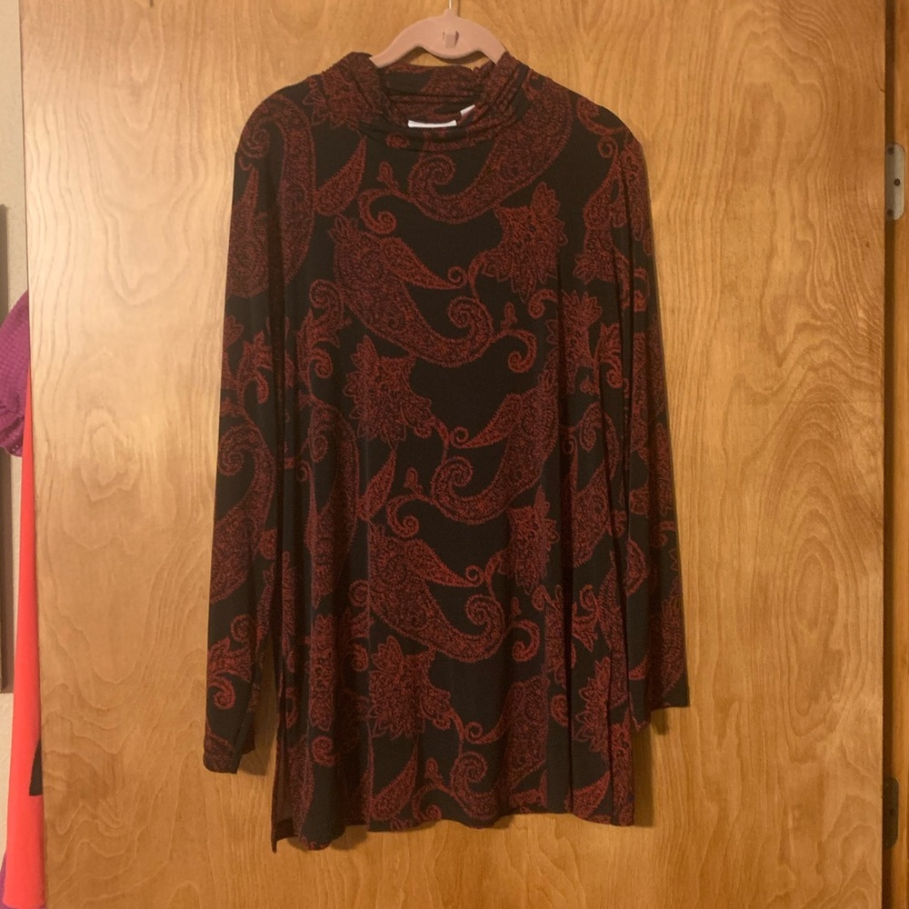 Susan Graver mock neck blouse